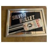 19.5x14.5 Coors Silver Bullet Mirror, Has Crack