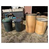 2-Poly Trash Cans, Two Barrels w/Lids