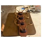 Wood Plaque w/4 Deer Antlers, 3-8pts & 1-6pt