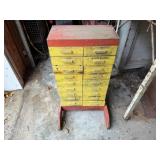 18 Drawer Wood Organizer w/Supplies, 16x29.5x8.5