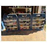 3-Rubbermaid Containers, w/Misc. Elec. Supplies