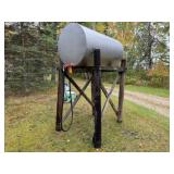 Gas Barrel on Wood Stand