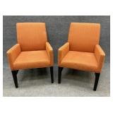 Pair of Orange Mid Century Style Chairs