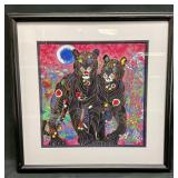 Tiefeng Jiang Framed/Matted Black Tiger Print