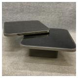 Modern Glass Top Rotating Coffee Table