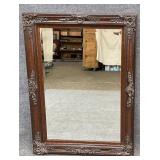 Ornately Framed Beveled Wall Mirror