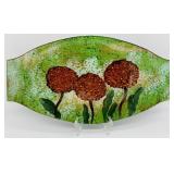Floral Decorated Glass Tray