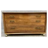Unique 3 Drawer Mid Century Chest on Rollers