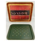 Pair of Large Vintage Decorative Trays