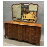 French Provincial 9 Drawer Triple Dresser