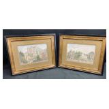 Pair of European Architecture Engravings