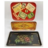 Three Vintage Decorative Trays