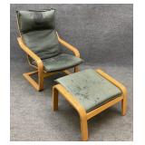 Ikea Bentwood Chair & Ottoman