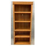 6ft Faux Wood Adjustable Bookcase
