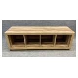 Four Compartment Faux Wood Storage Cabinet