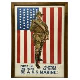 Framed US Marine Poster