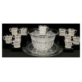 Glass Punch Bowl & Cups