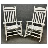 Pair of White Painted Rocking Chairs