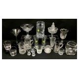 23pc Lot of Assorted Clear Glassware