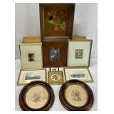 Lot of 9 Vintage Framed Artwork/Prints