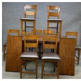 Pub Height Dining Table with 8 Barstools