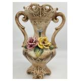 Capodimonte Double Handle Floral Vase