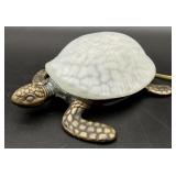 Decorative Brass & Art Glass Turtle Light