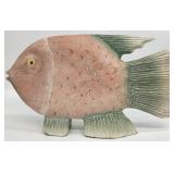 Hand Made Carved Wood Fish Statue