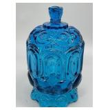 L.G. Wright Moon & Stars Blue Covered Dish