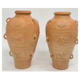 Pair Greek Mythology Terracotta Vases