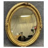 Antique Oval Gold Framed Mirror