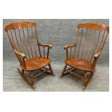 Pair of Nichols & Stone Maple Rocking Chairs