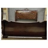 Ornate King Size Mahogany Finish Bed