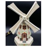 Holland Mold Ceramic Windmill Light Signed