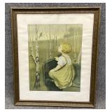 Spring Song Framed Colored Engraving