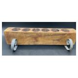 Wooden & Scroll Metal Rustic Candle Holder