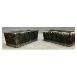 Pair of Black Concrete Planters