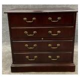 Two Drawer Mahogany Tone Lateral Filing Cabinet