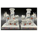 Pair Franklin Mint Dragon Candle Holders