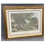 The Village Elms Framed Colored Engraving