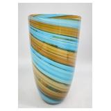 Hand Blown Art Glass Swirl Vase