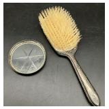 2pc Sterling Silver Wrapped Brush & Coaster