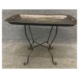 Hand Painted Metal Tole Tray on Stand