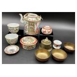 Asst Asian Porcelain & Etched Brass