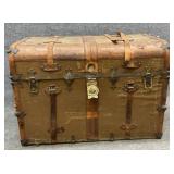 Leather Wrapped Steamer Trunk
