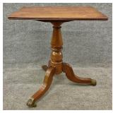 Antique Walnut Flip Top Pedestal Table