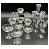 17pc Antique/Vtg Stemware