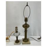 2pc Antique Converted Oil Lamps