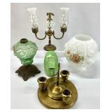 5pc Antique Lighting Sconces / Parts