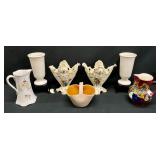 7pc Porcelain / Pottery Vases & More